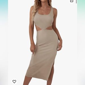 Cutout midi bodycon dress